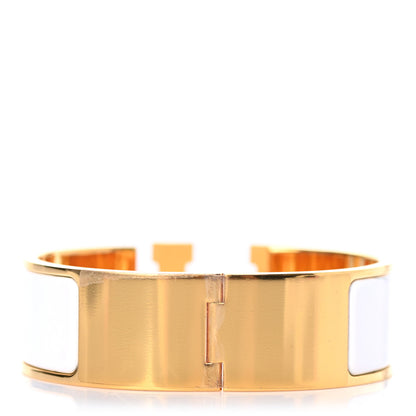 Hermes Enamel Wide Clic Clac H Bracelet GM White 2 of 4