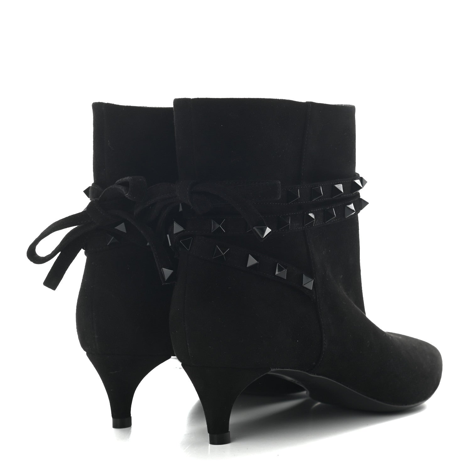 Valentino Garavani Suede Rockstud Flair 85 Ankle Booties 36 Black 4 of 8