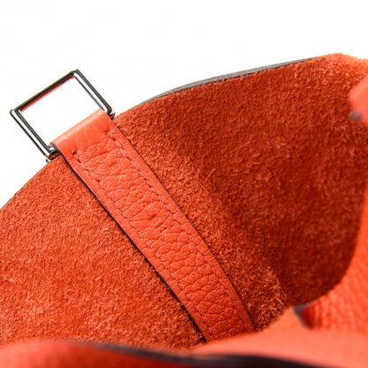 Hermes Taurillon Clemence Picotin Lock 22 MM Orange Poppy 9 of 10