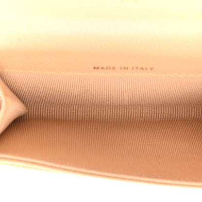 Chanel Caviar Quilted Flap Card Holder Wallet Beige 5 of 9