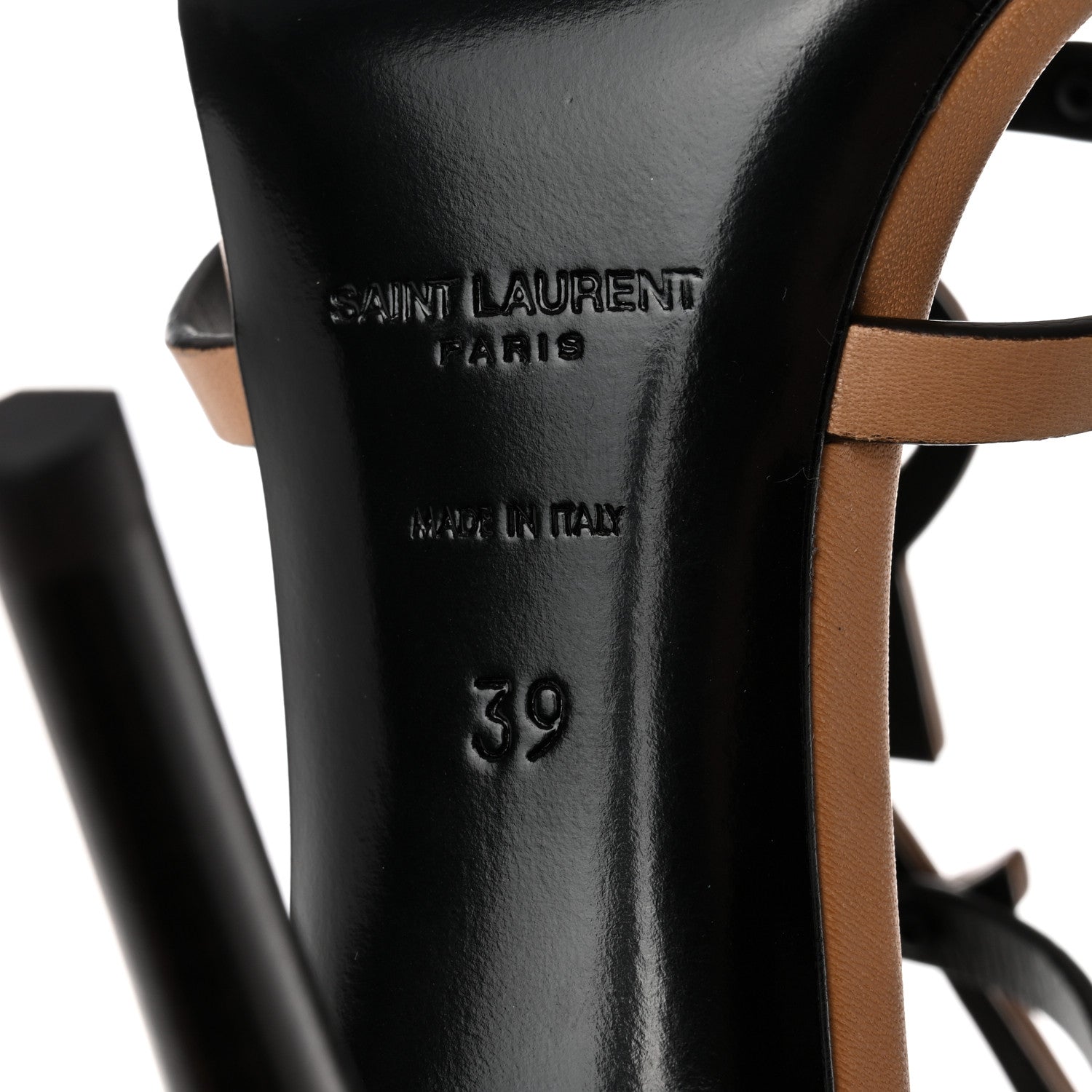Saint Laurent Calfskin Cassandra 110 Sandals 39 Brown 8 of 9