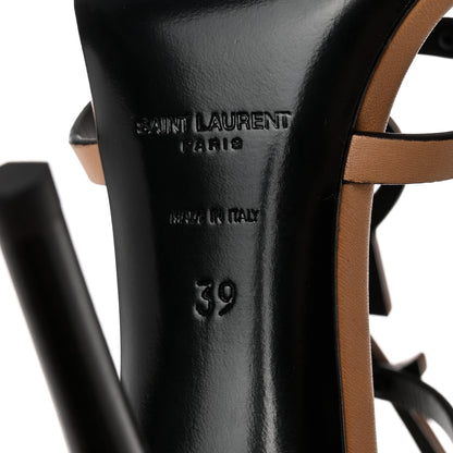 Saint Laurent Calfskin Cassandra 110 Sandals 39 Brown 8 of 9