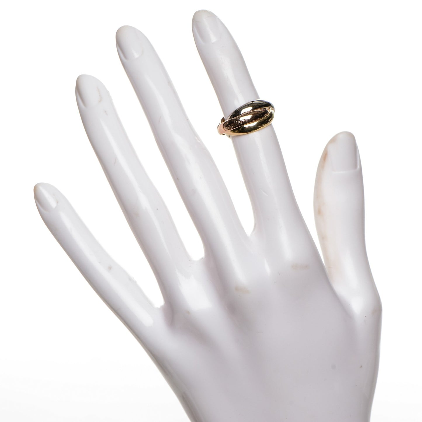 18K Pink Yellow White Gold Small Trinity Ring 48 4.5