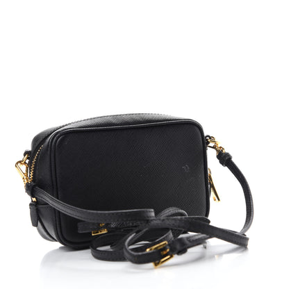 Prada Saffiano Mini Camera Crossbody Bag Black 3 of 14