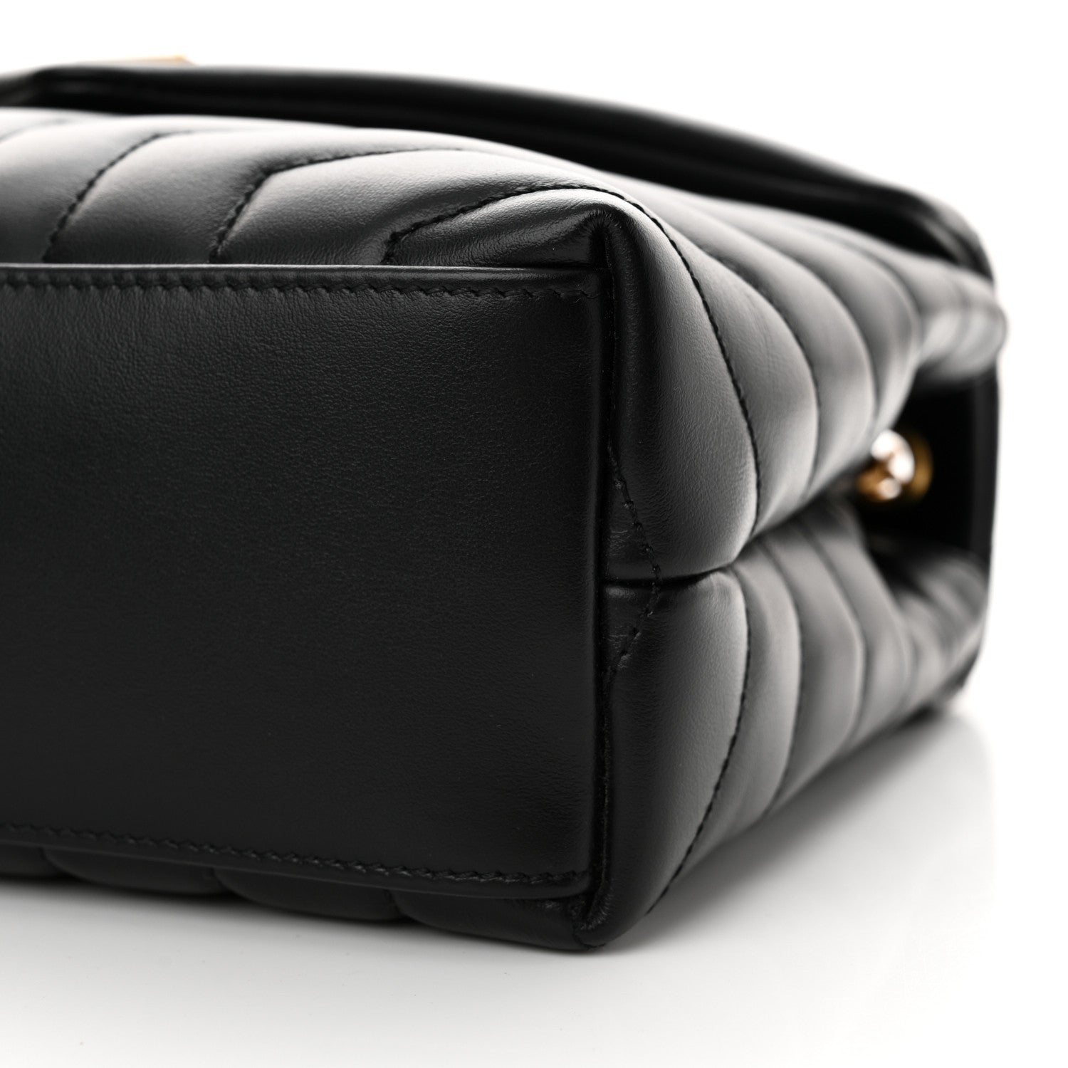 Saint Laurent Calfskin Y Quilted Monogram Small Loulou Chain Satchel Black 10 of 11