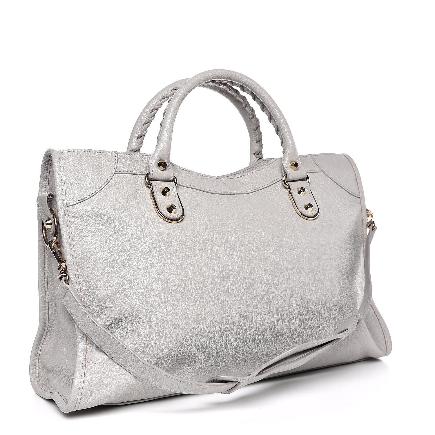 Louis Vuitton BALENCIAGA Chevre Gold Metallic Edge City Gris Perle 4 of 10