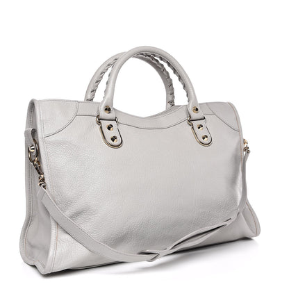Louis Vuitton BALENCIAGA Chevre Gold Metallic Edge City Gris Perle 4 of 10