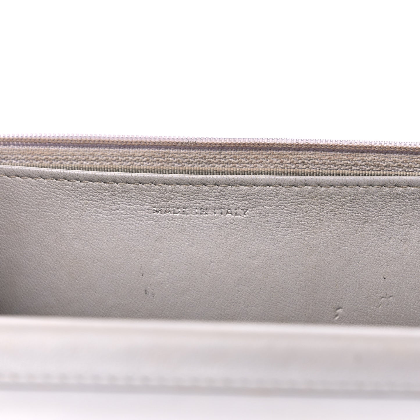Lambskin Quilted Wallet On Chain WOC Grey
