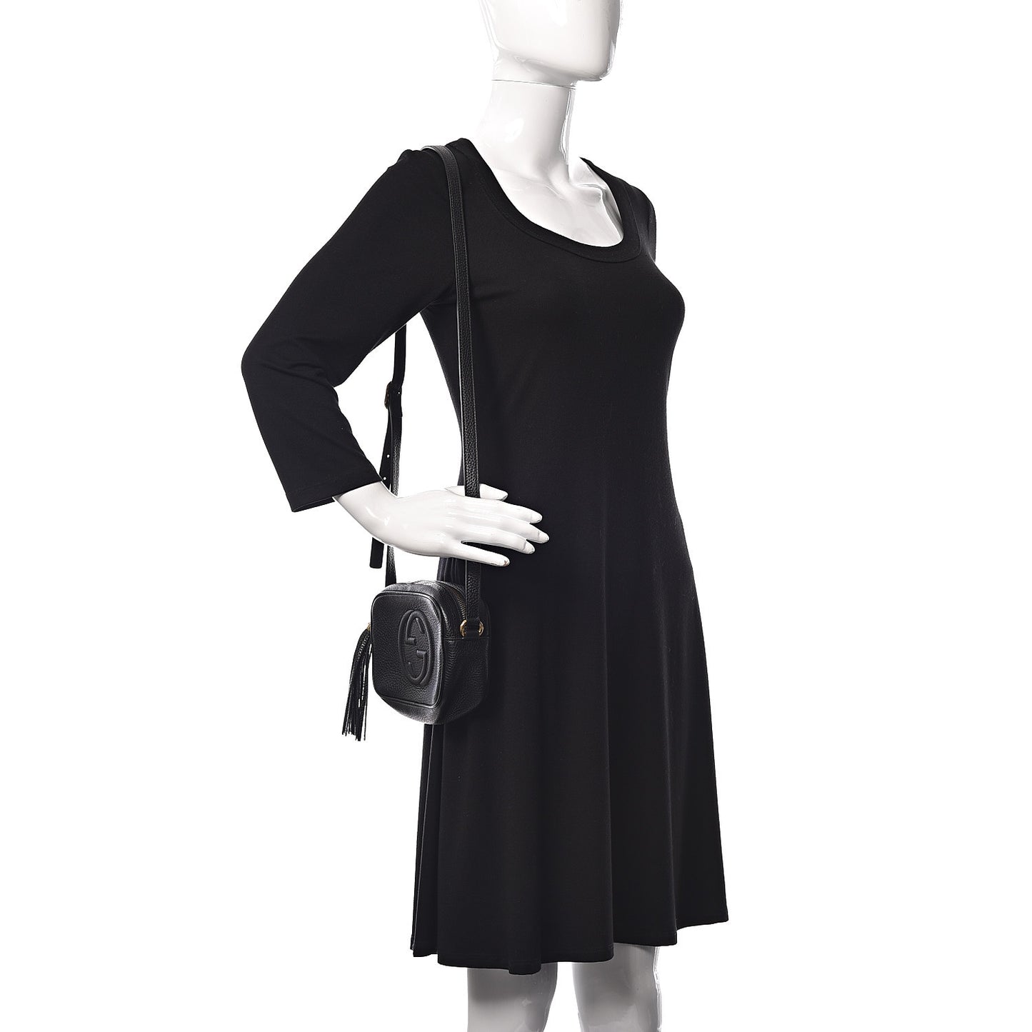 Pebbled Calfskin Mini Soho Disco Bag Black