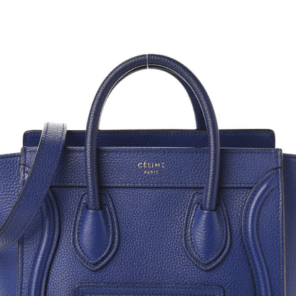 Celine Drummed Calfskin Nano Luggage Indigo 9 of 9