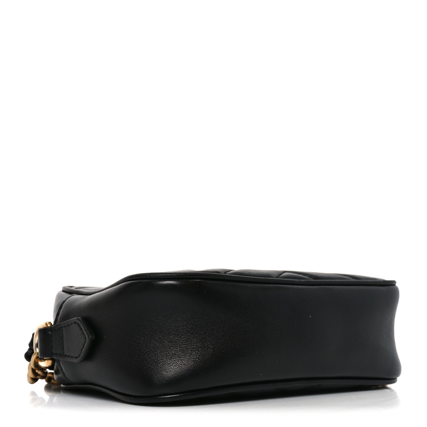 Gucci Calfskin Matelasse Mini GG Marmont Chain Shoulder Bag Black 3 of 9