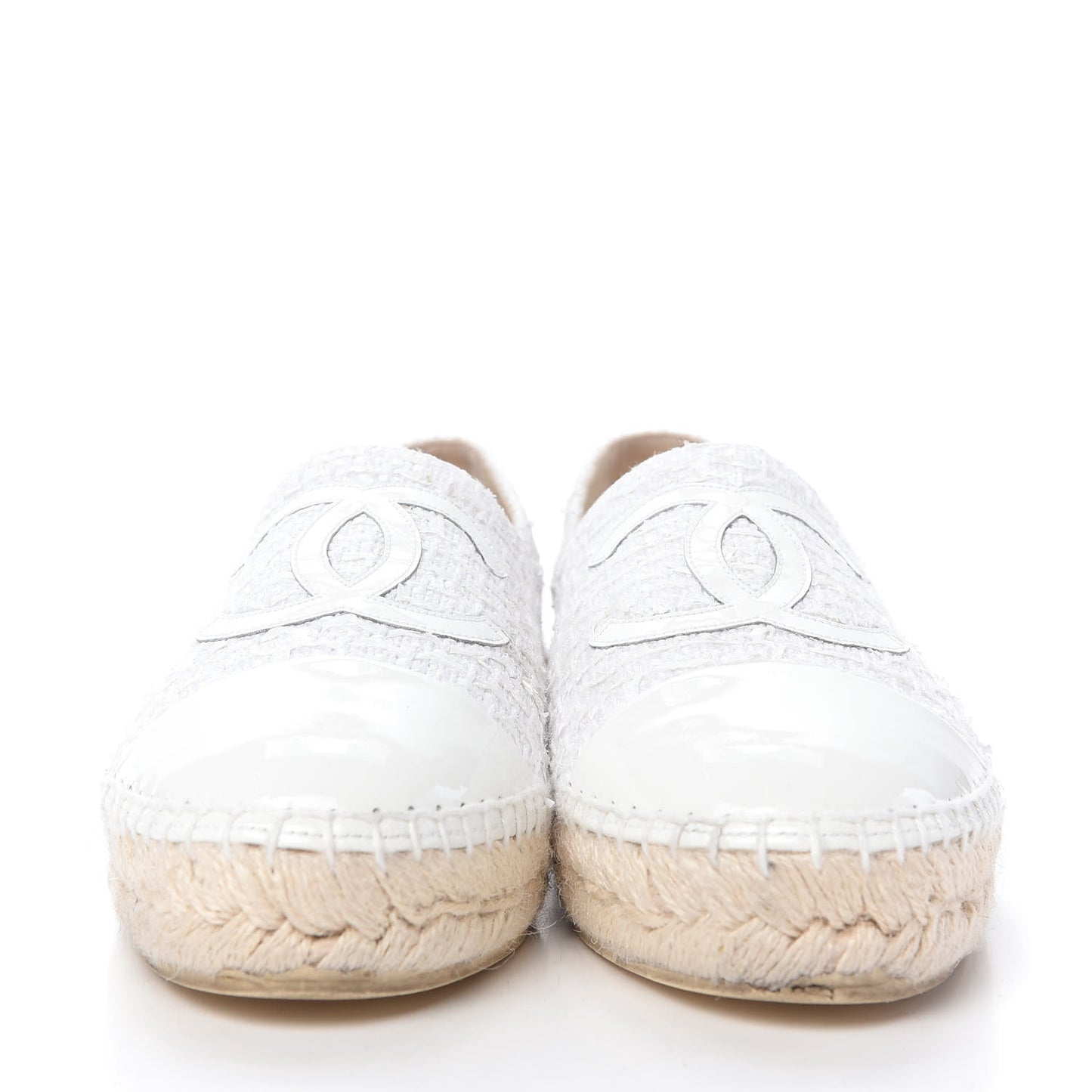 Tweed Patent CC Espadrilles 36 White