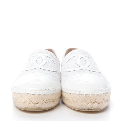 Chanel Tweed Patent CC Espadrilles 36 White 2 of 10