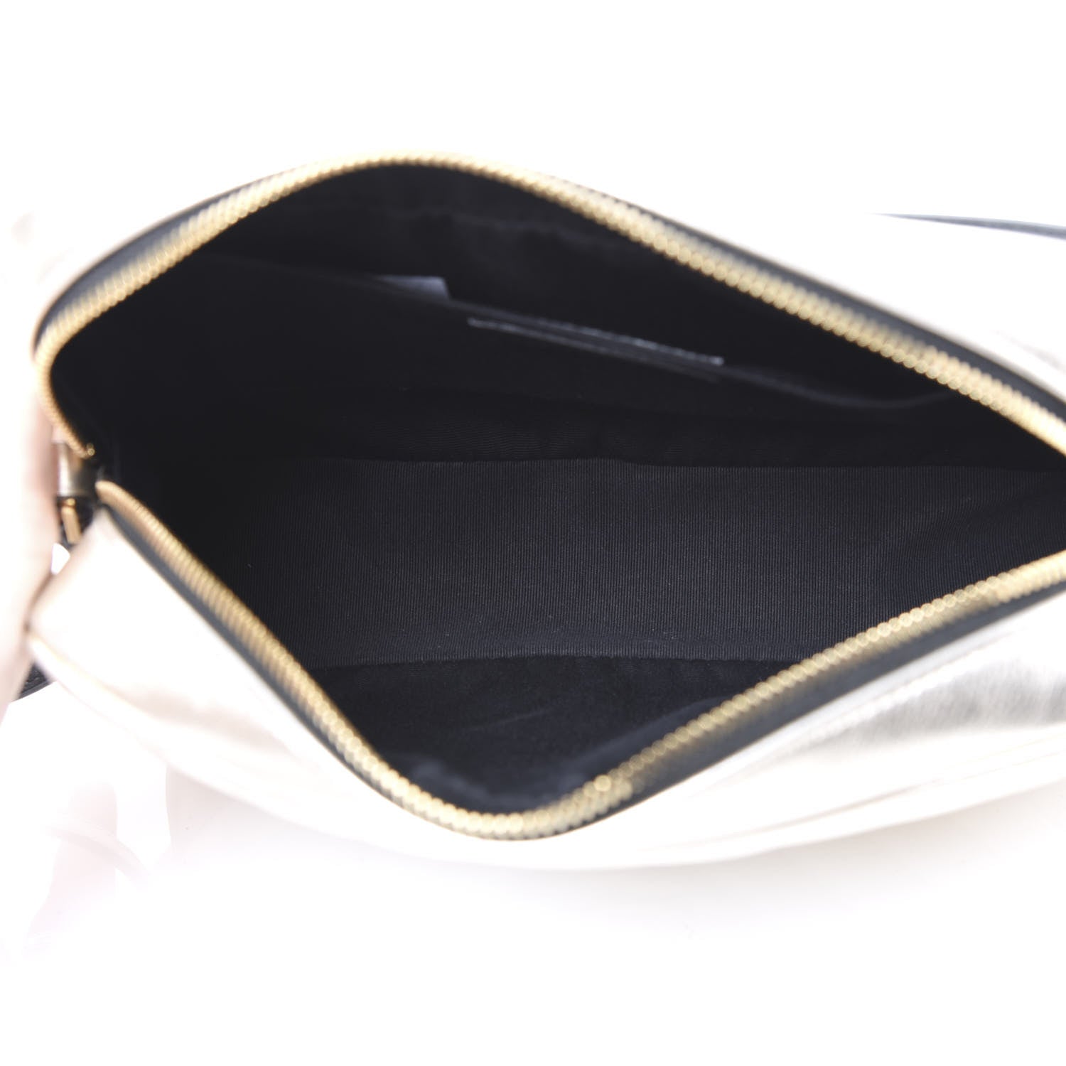 Saint Laurent Metallic Calfskin Matelasse Monogram Lou Camera Bag Platino 4 of 8