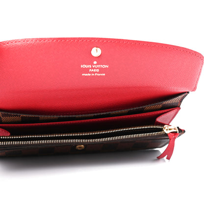 Louis Vuitton Damier Ebene Emilie Wallet Red 4 of 4