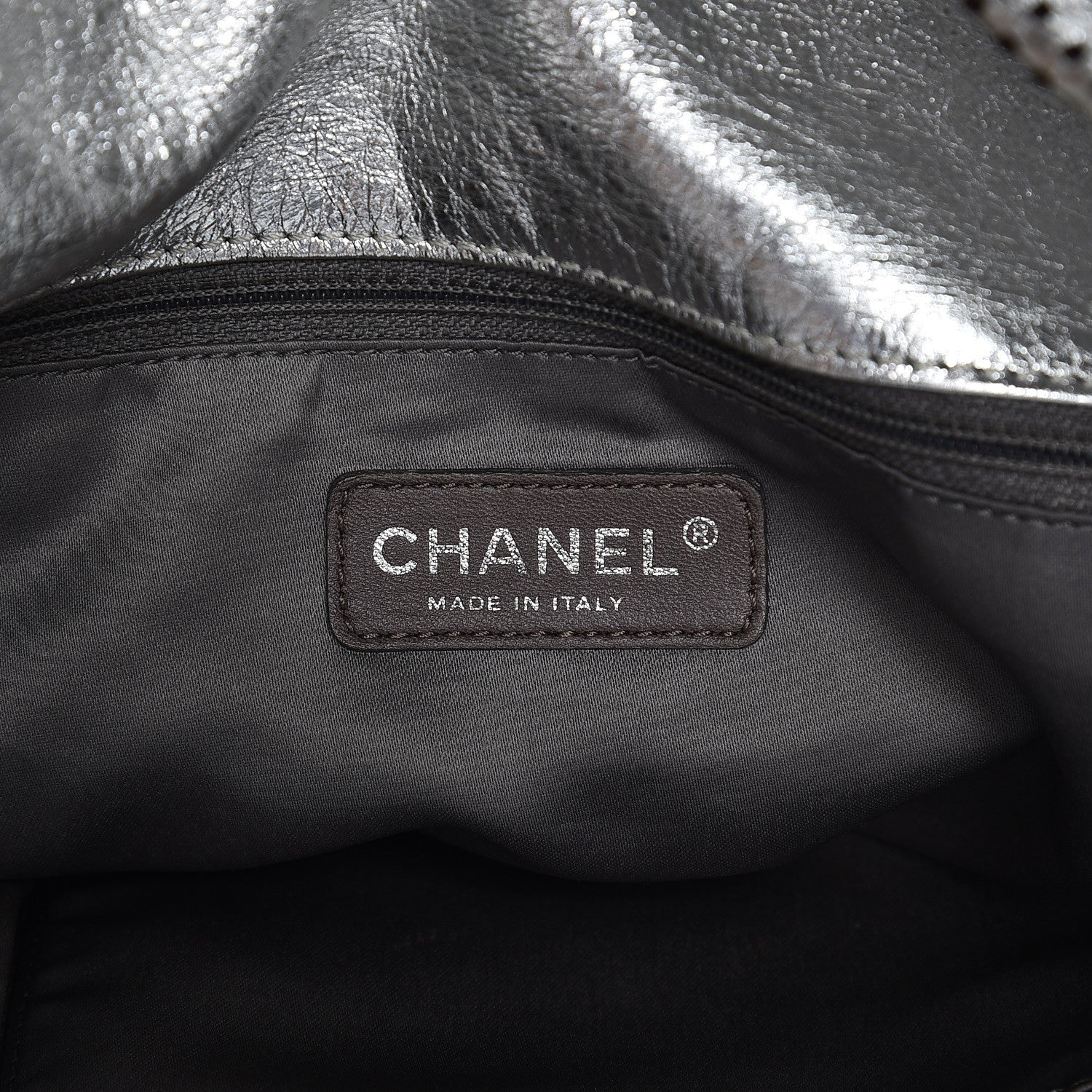 Chanel Metallic Glazed Calfskin Perforated Medium Rodeo Drive Tote Silver 7 of 8