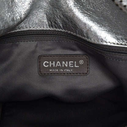 Chanel Metallic Glazed Calfskin Perforated Medium Rodeo Drive Tote Silver 7 of 8