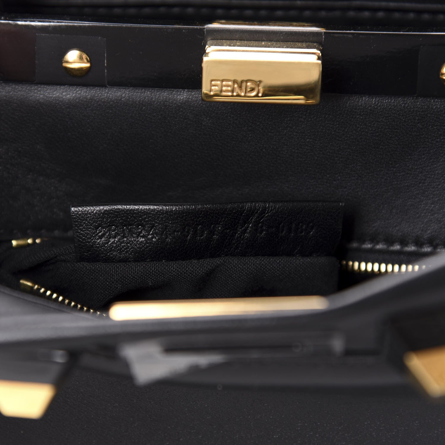 Fendi Nappa Studded Mini Peekaboo Iconic Satchel Black 9 of 11