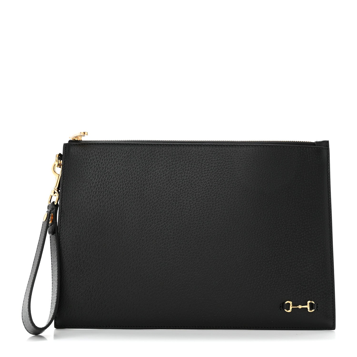 Gucci Calfskin Horsebit 1955 Wristlet Pouch Black 1 of 11