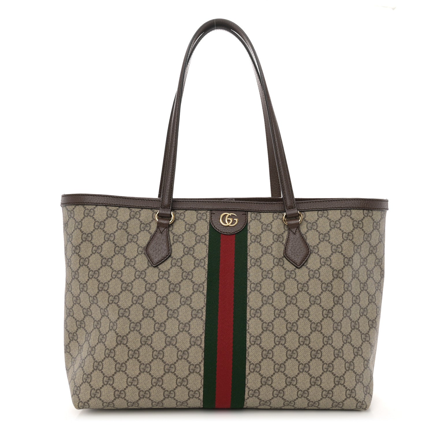Gucci GG Supreme Monogram Medium Ophidia Shopping Tote Brown 1 of 10