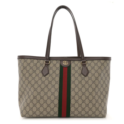 Gucci GG Supreme Monogram Medium Ophidia Shopping Tote Brown 1 of 10