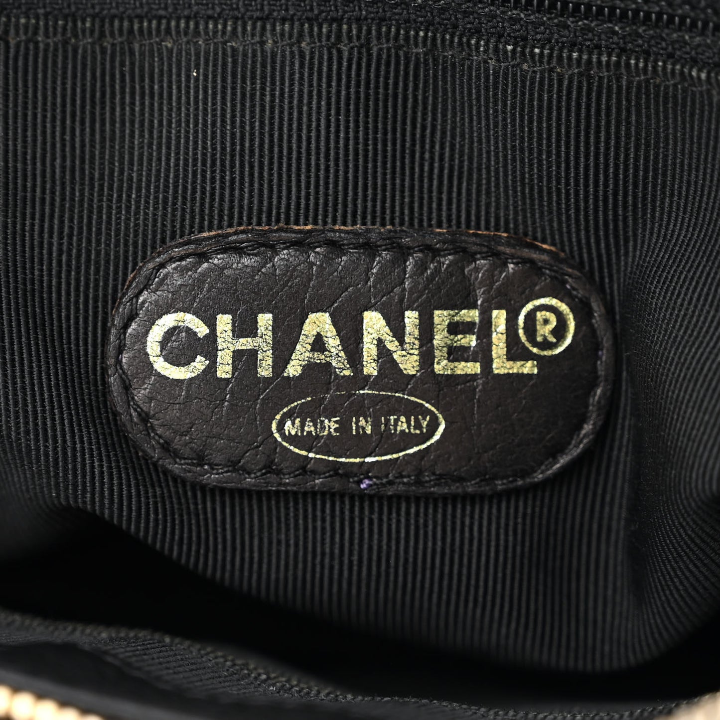 Caviar Quilted Pocket Shopping Tote Black