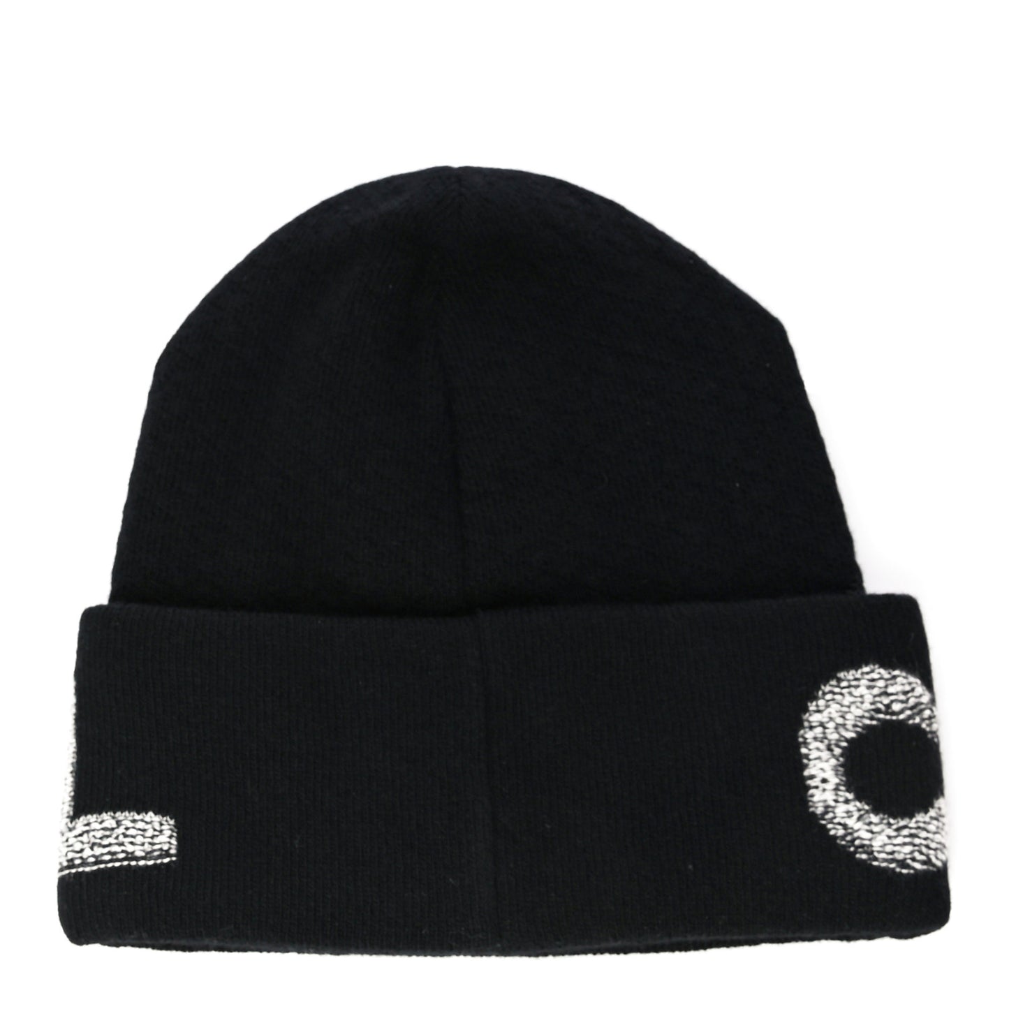 Cashmere Logo Beanie Hat Black Light Grey