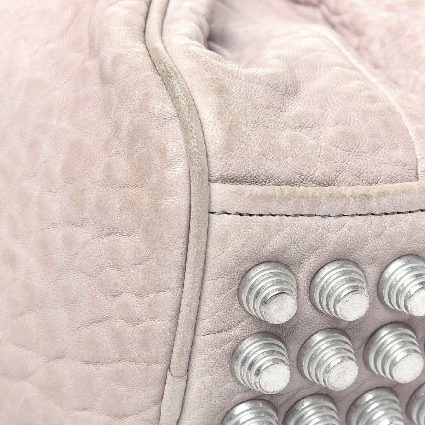 Pebbled Lambskin Rocco Silver Hardware Grey