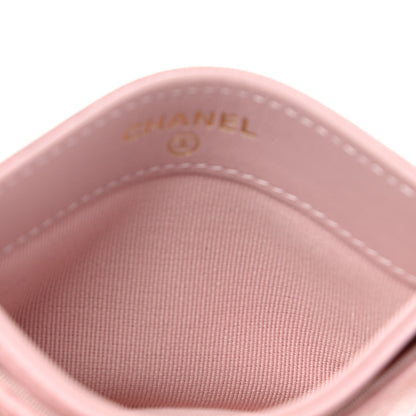 Chanel Caviar Quilted Studded CC Card Holder Light Pink 5 of 9