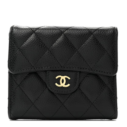 Chanel Caviar Quilted Compact Flap Wallet Black 1 of 8
