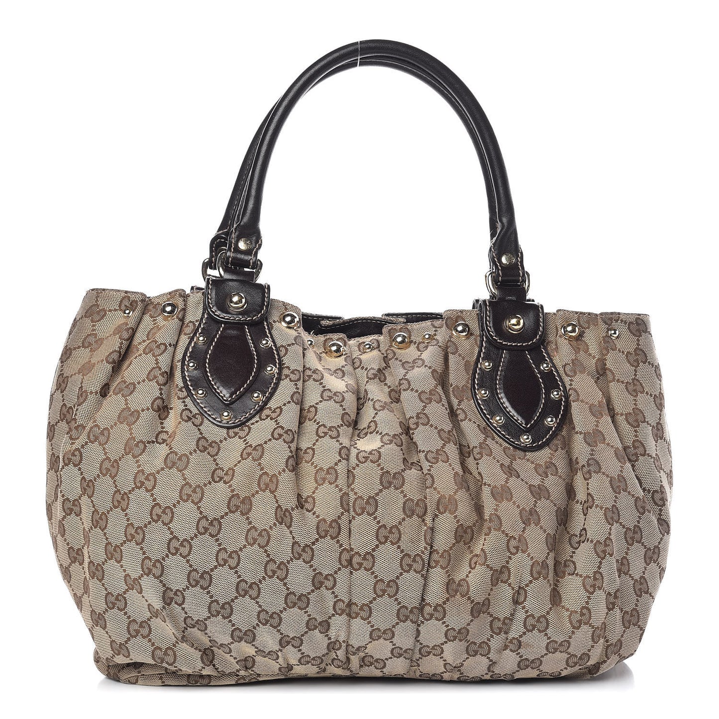 Monogram Studded Pelham Tote Dark Brown