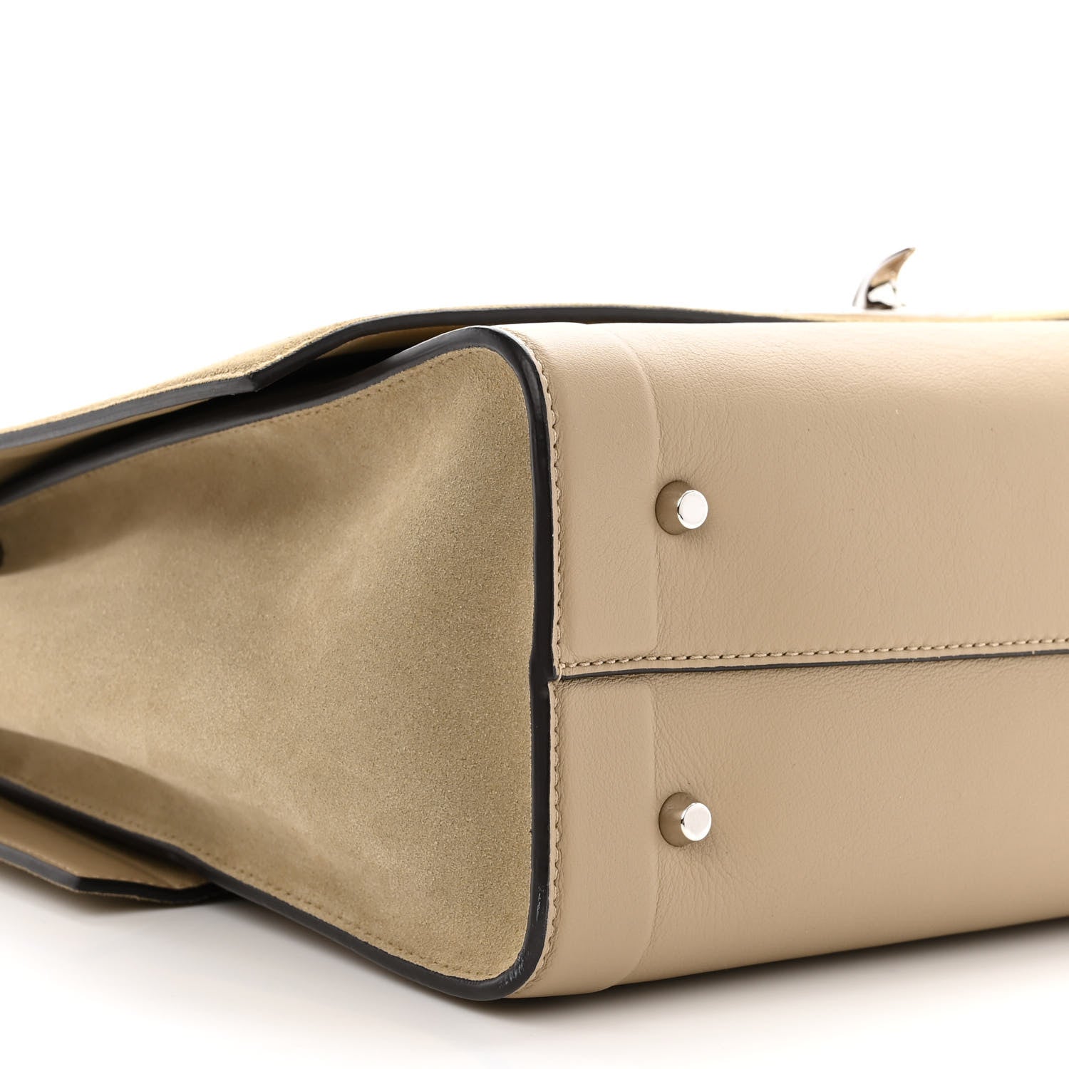 Givenchy Suede Calfskin Lambskin Medium Shark Lock Satchel Taupe 10 of 11