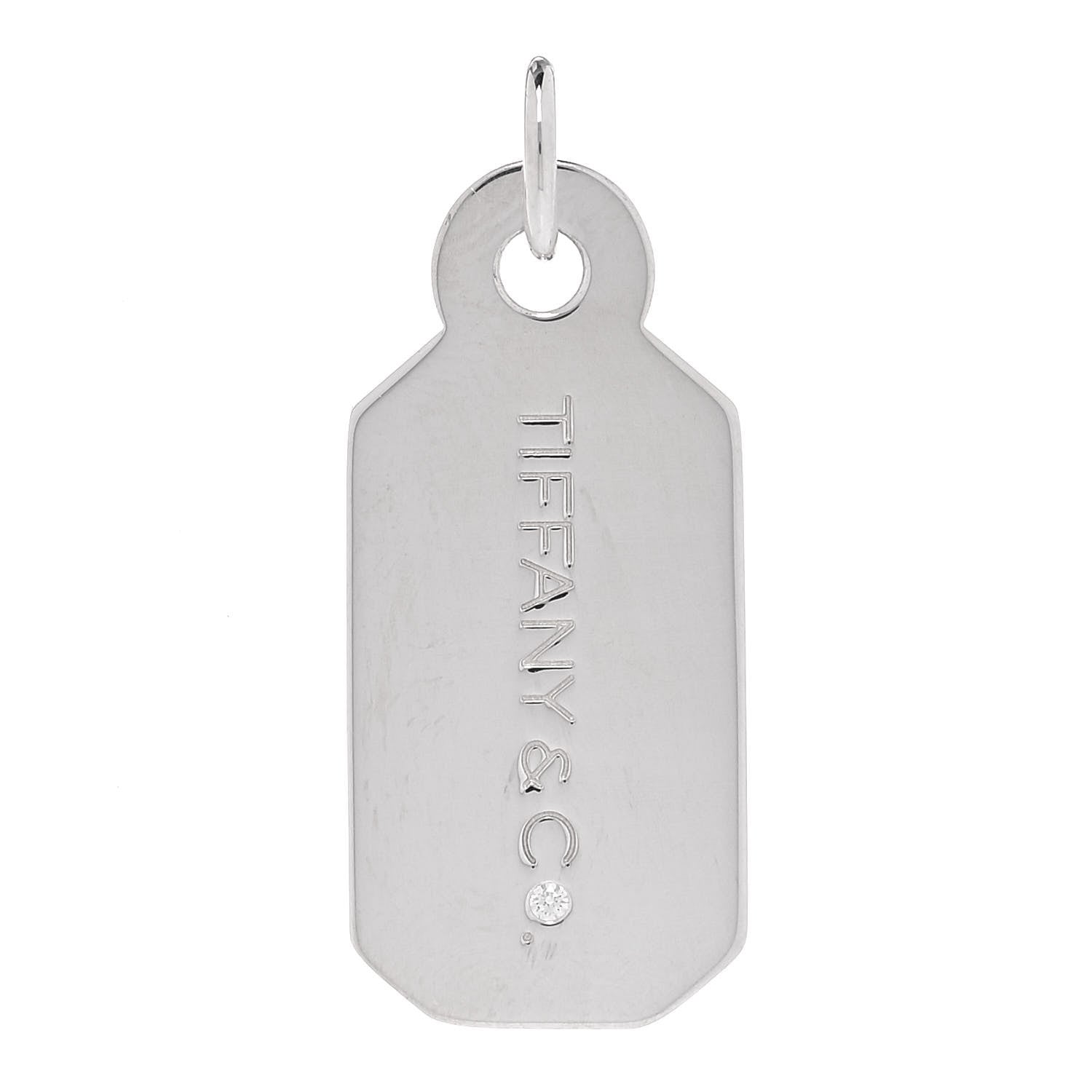 Tiffany Sterling Silver Diamond Price Tag Charm 1 of 4