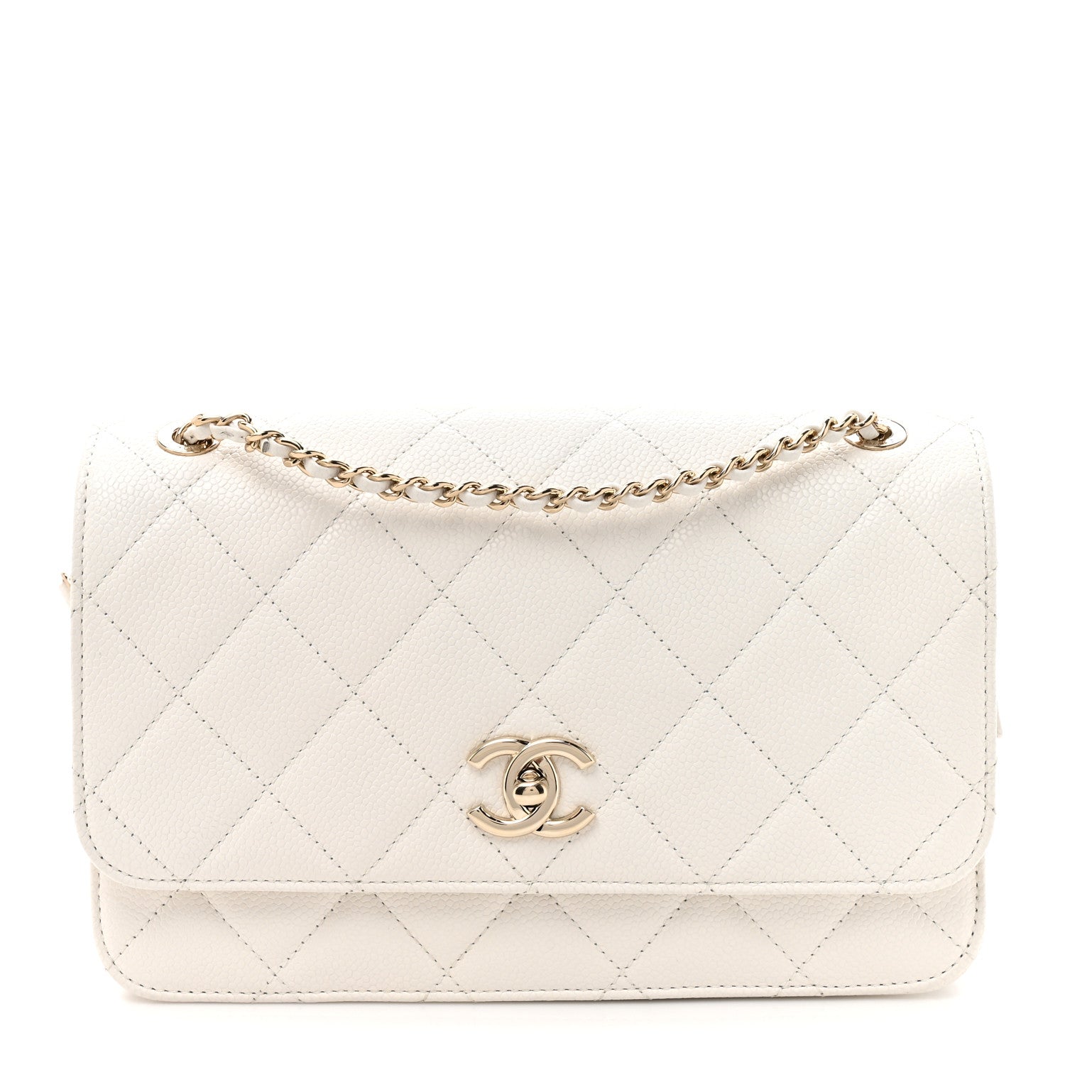 Chanel Shiny Caviar Quilted Flap Bag White 1 of 11