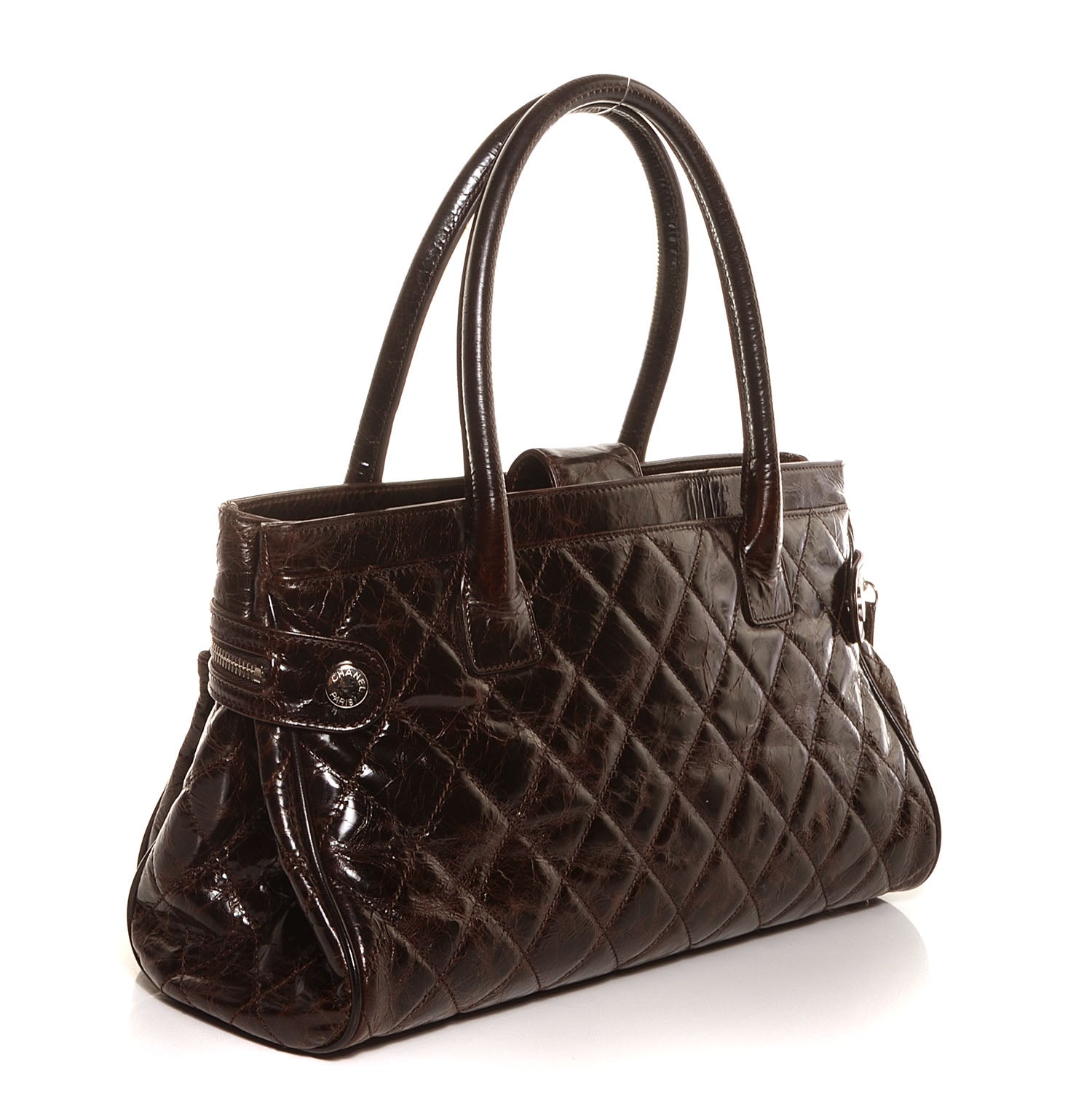 Chanel Glazed Calfskin Small New Portobello Dark Brown 3 of 7