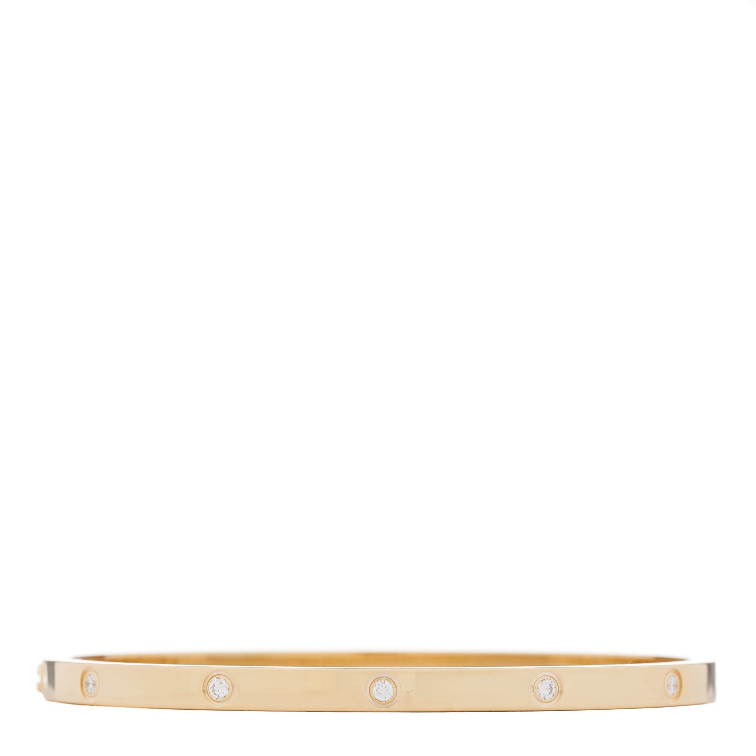 Cartier 18K Yellow Gold 10 Diamond Small LOVE Bracelet 16 2 of 5