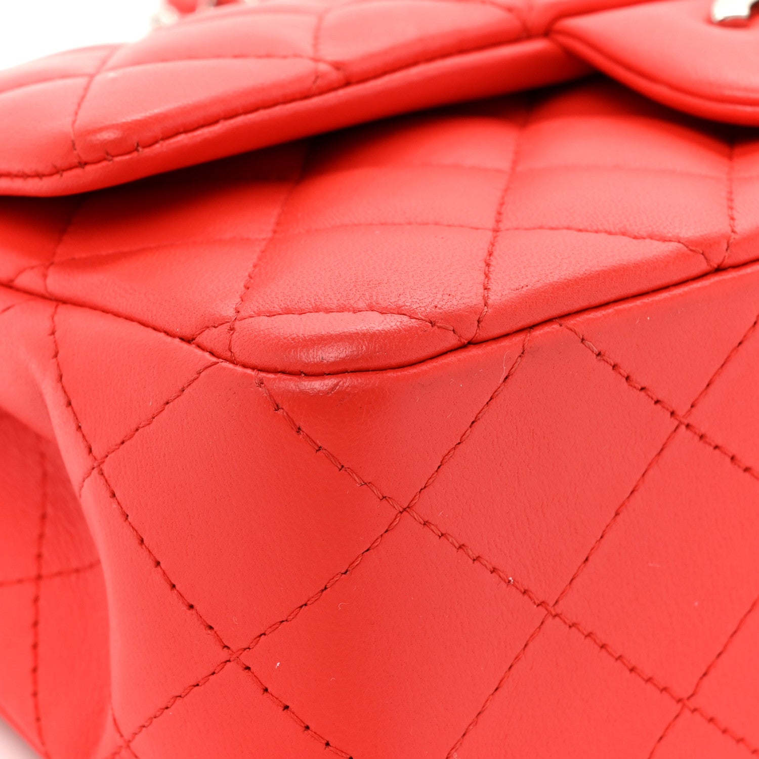 Chanel Lambskin Quilted Mini Rectangular Flap Red 10 of 16