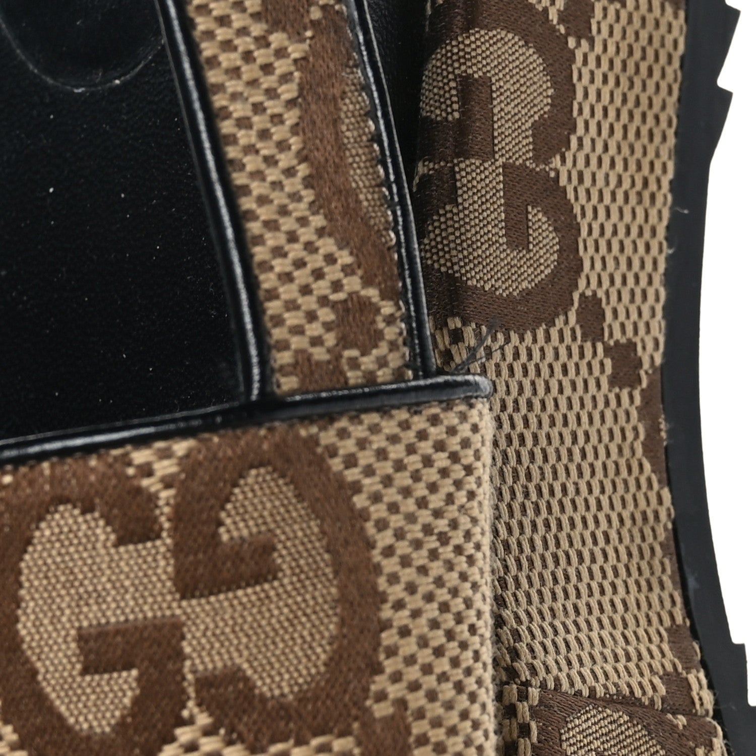 Gucci Monogram Maxi GG Granada Kid Angelina Platform 35mm Slingback Sandals 38 Camel Ebony Black 9 of 9