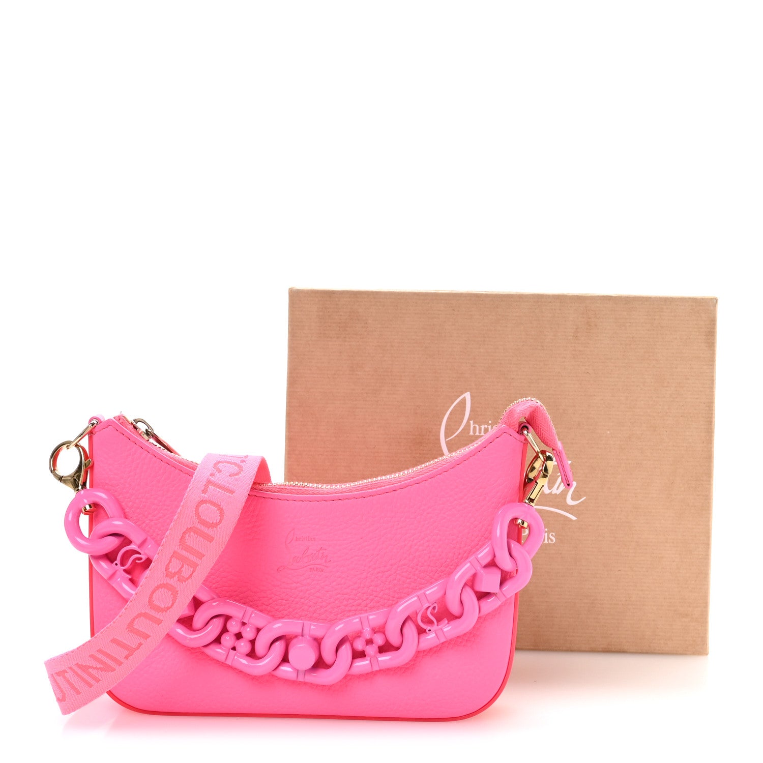 Christian Louboutin Calfskin Gomme Mini Loubila Chain Shoulder Bag