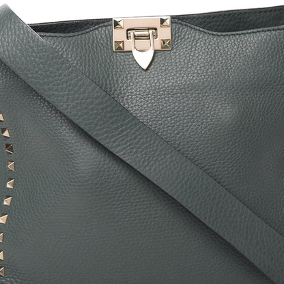 Valentino Garavani Pebbled Calfskin Small Rockstud Flip-Lock Messenger Bag Giada 7 of 12