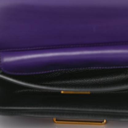 Prada City Calfskin Saffiano Cahier Bag Purple Black 5 of 10