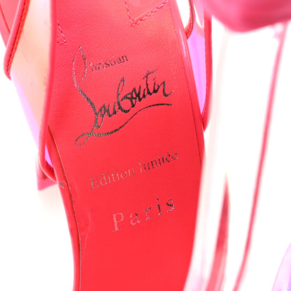 Christian Louboutin PVC Crystal Flower Sandals 38.5 Fluo Pink 8 of 8