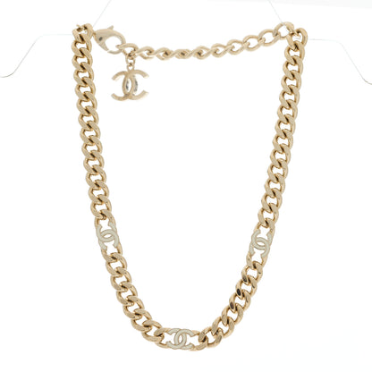 Chanel Metal Enamel Chain CC Choker Gold White 3 of 4