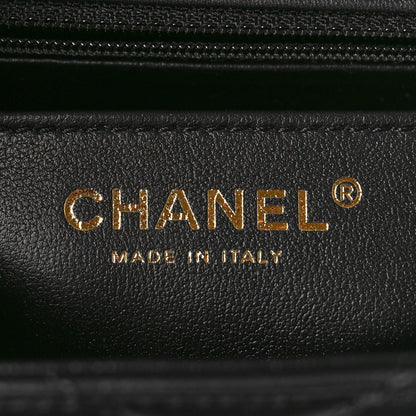 Chanel Lambskin Enamel Pearl Quilted Mini Charm Me Square Flap Black 6 of 11