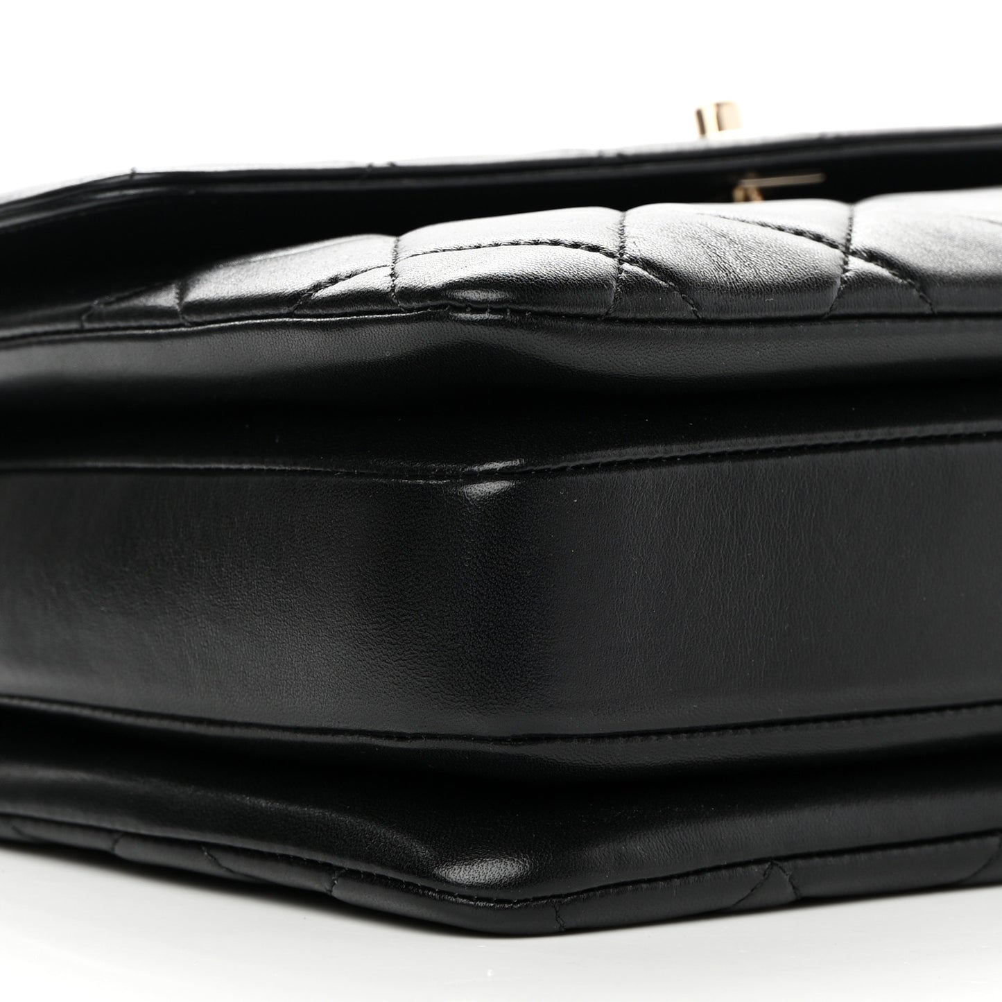 Lambskin Quilted Medium Trendy CC Flap Dual Handle Bag Black