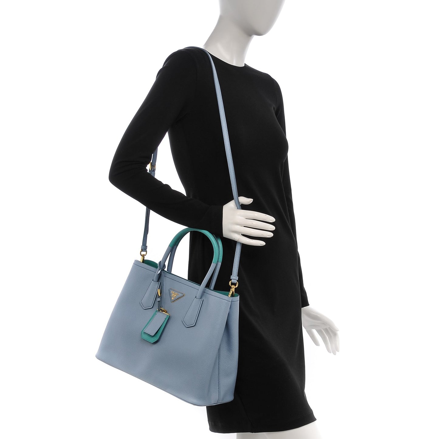 Saffiano Cuir Small Double Bag Astrale Giada