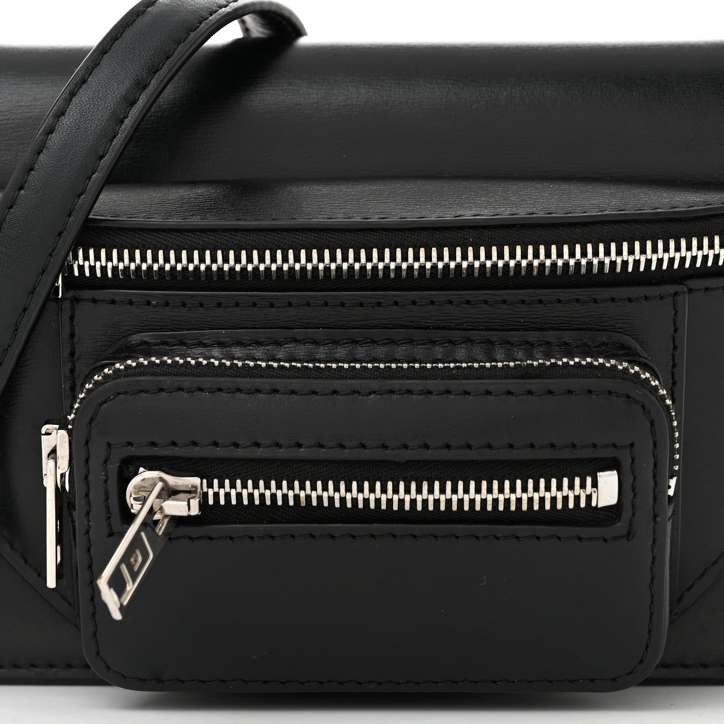 Textured Calfskin Attica Crossbody Black