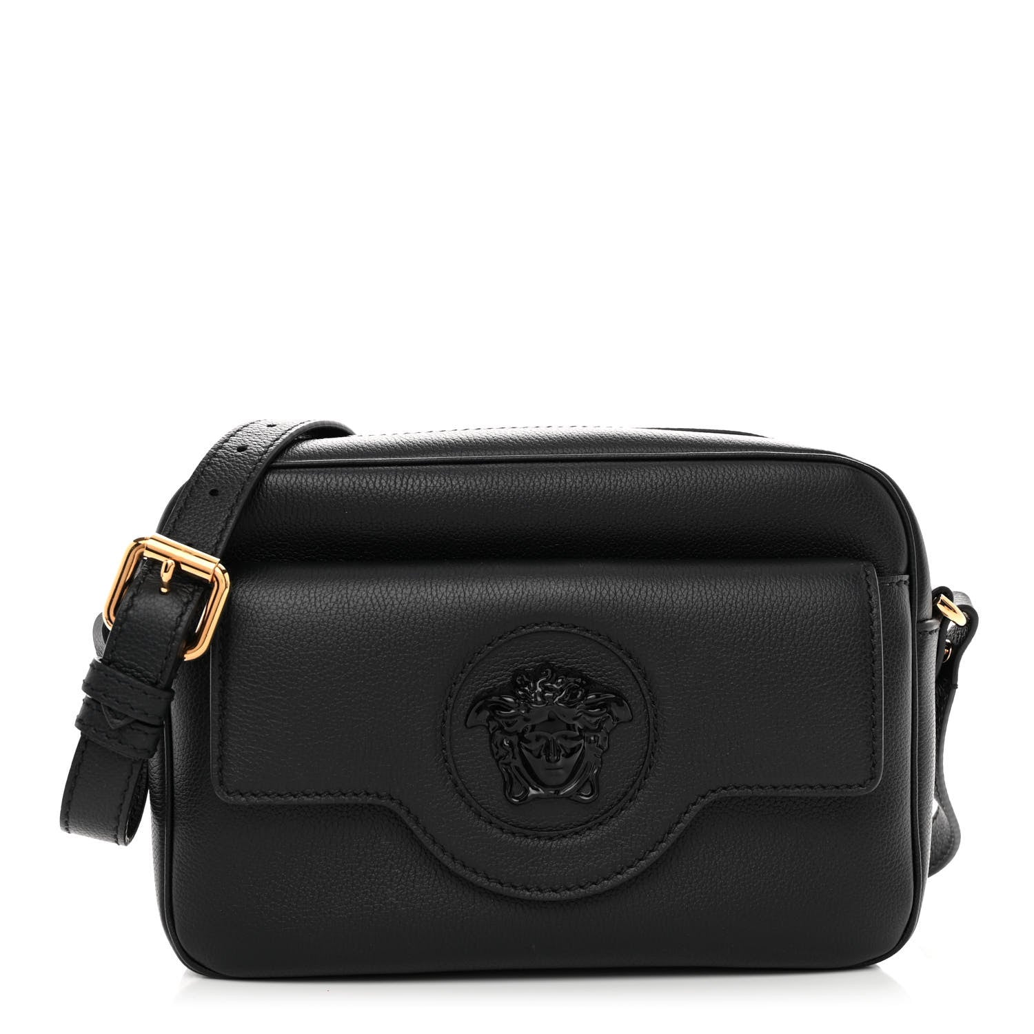 Versace Grained Calfskin Medusa Camera Bag Black 1 of 9
