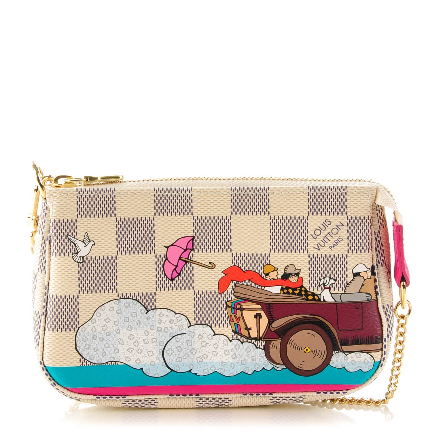 Louis Vuitton Damier Azur 2015 Christmas Animation Mini Pochette Accessories 1 of 7