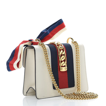 Gucci Calfskin Mini Sylvie Chain Shoulder Bag White 3 of 15